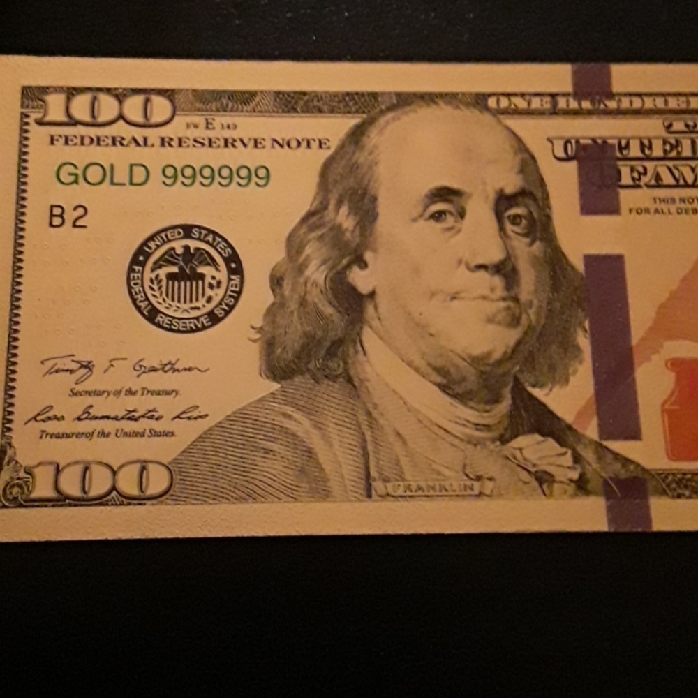 24K Gold Banknote $100 bill